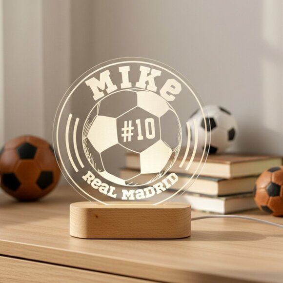 Soccer Player Night Light – Personalized LED Sports Room Decor - Picture 8 of 8
